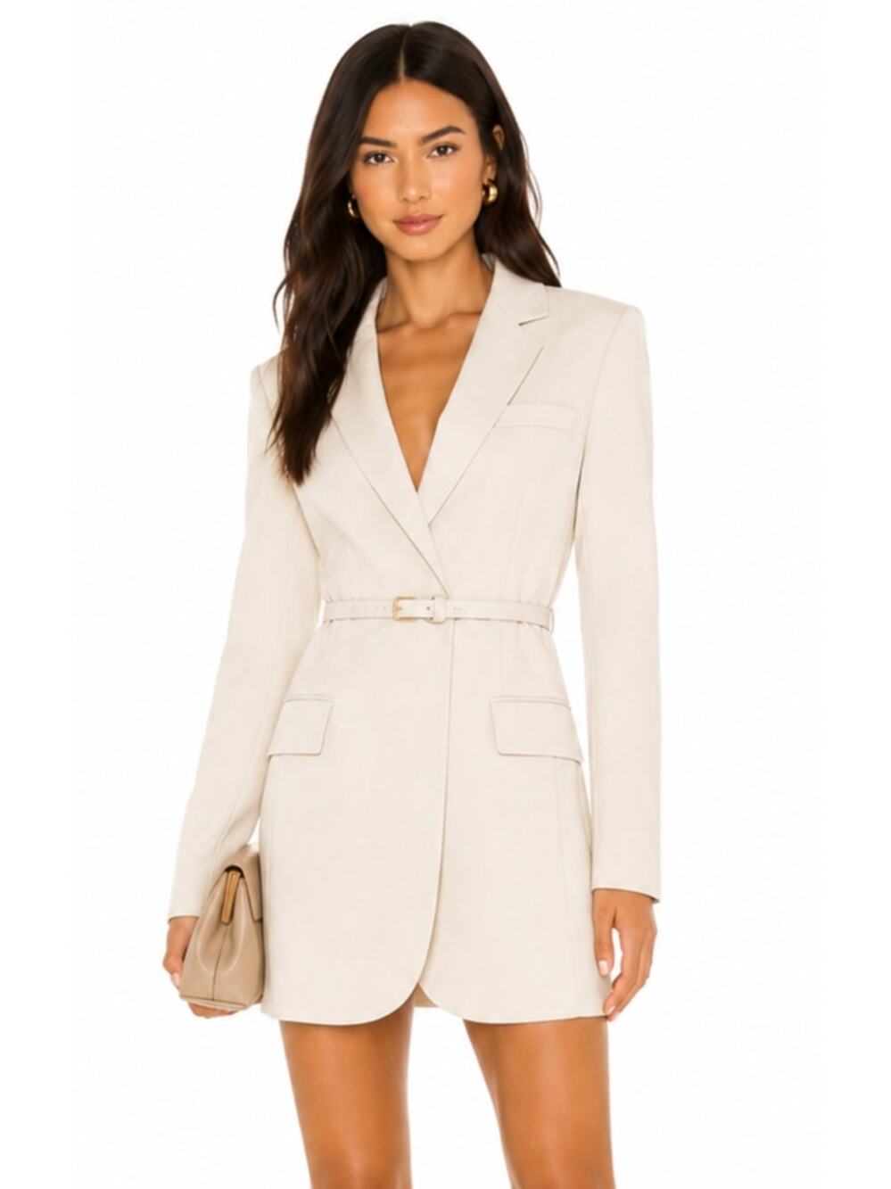 L'Academie Danika Blazer Dress in Beige NWT Size Small